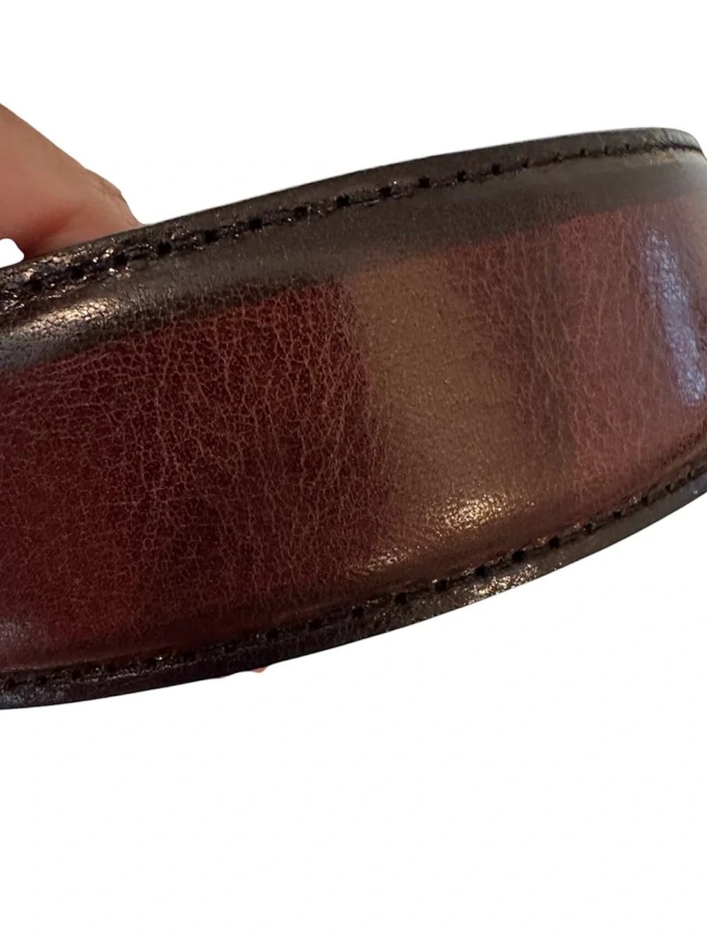 New NWOT Dark Brown Leather Belt Italian Made Waist L 40 42